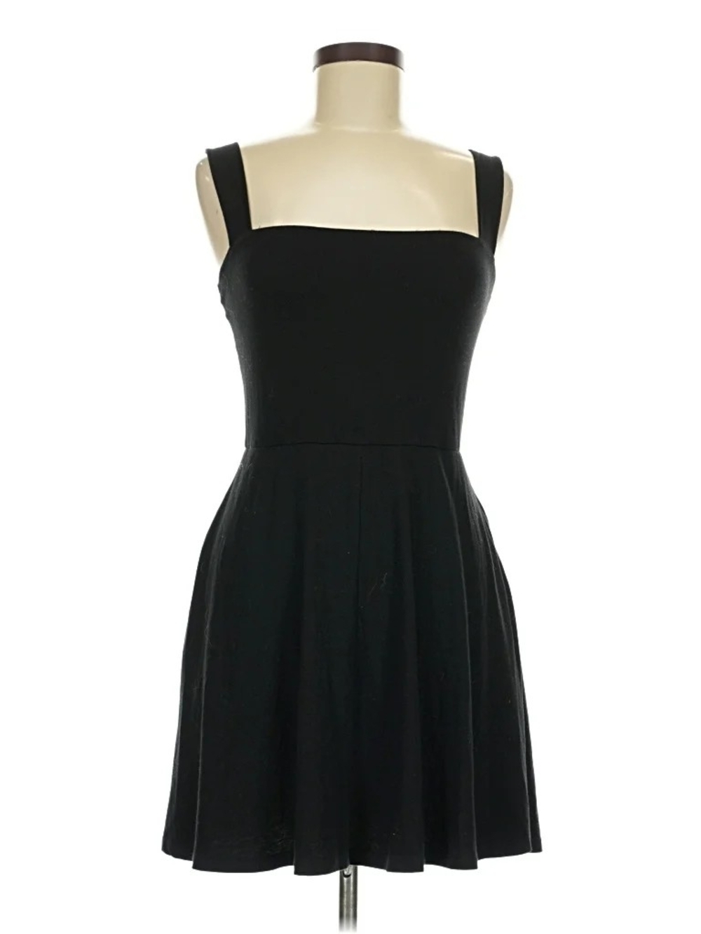 Reformation Black Square Neck Dress Casual Medium Women's